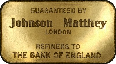 Johnson Matthey 100 Gram Gold Bar