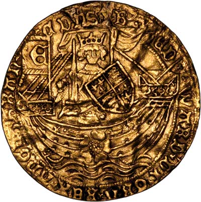 Obverse of 1460 - 1470 Edward IV Rose Noble