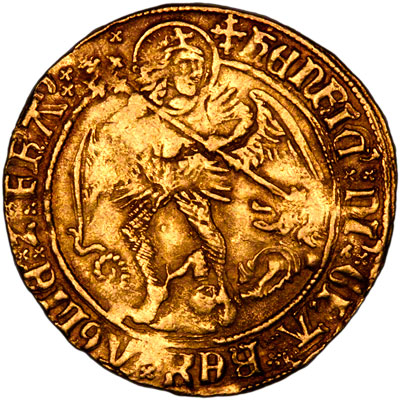Obverse of Hammered Gold Coin