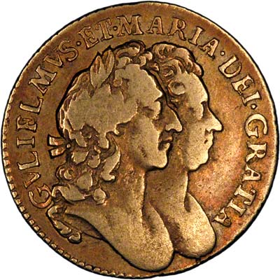 Second Head on Obverse of 1692 William and Mary Half Guinea