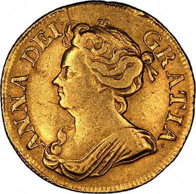 Queen Anne on Obverse of 1710 Guinea