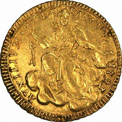 Pope Pius IX on Obverse of 1866 Papal States Gold 100 Lire