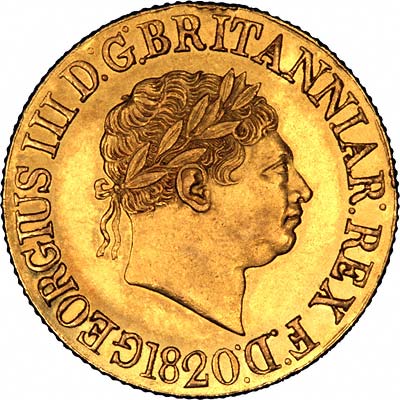 Obverse of 1820 Gold Sovereign