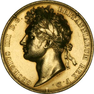 Obverse of 1821 George IV Coronation Gold Medallion