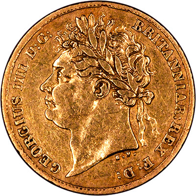 Obverse of 1824 Half Sovereign