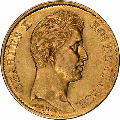 Charles X on Obverse of 1830 French 40 Francs