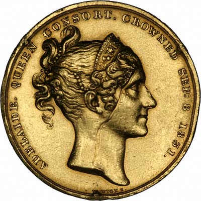 Reverse of 1831 William IV Coronation Gold Medallion