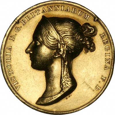 Obverse of 1838 Victoria Coronation Gold Medallion