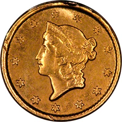Obverse of 1851 One Dollar