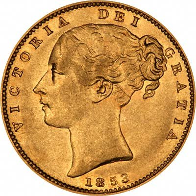 Obverse of 1853 Sovereign