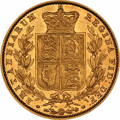 Reverse of 1853 Sovereign