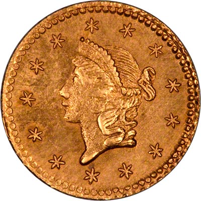 Obverse of 1853 One Dollar