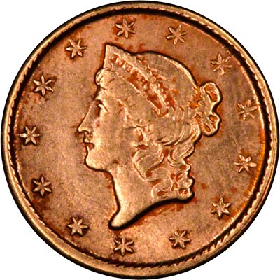 Obverse of 1854 One Dollar