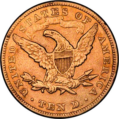Reverse of 1879 American Gold Eagle