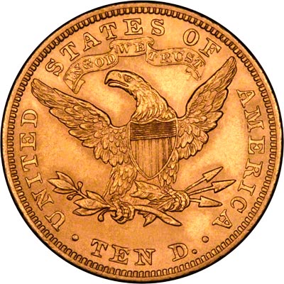 Reverse of 1881 American Gold Eagle
