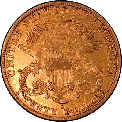Reverse of 1881 American Gold Double Eagle