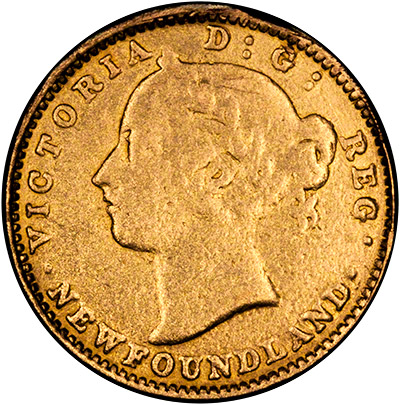 Obverse of 1882 Newfoundland Gold Two Dollars