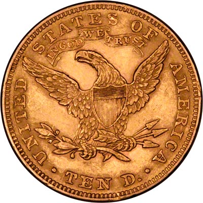 Reverse of 1882 American Gold Eagle