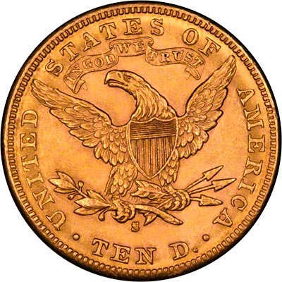 Reverse of 1886 American Gold Eagle