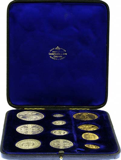 1887 Gold & Silver Set in Box