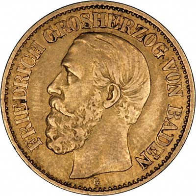 Obverse of 1888 German 10 Marks