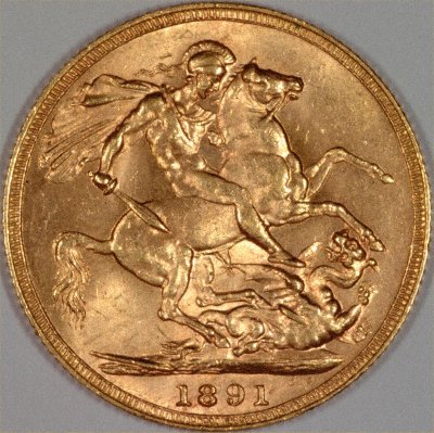 Our 1891 Sovereign Reverse Photograph