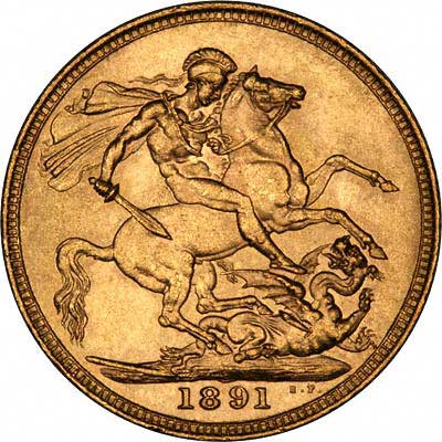 Reverse of British Gold Sovereign