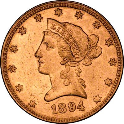 Obverse of 1894 American Gold Eagle