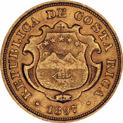 Reverse of 1974 Costa Rican 1500 Colones
