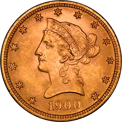 Obverse of 1900 American Gold Eagle