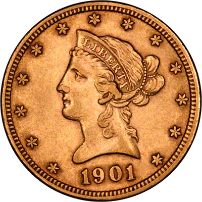 Obverse of 1901 American Gold Eagle
