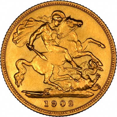 Reverse of 1902 Edward VII Matt Proof Half Sovereign