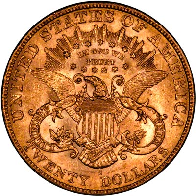 Reverse of 1902 American Gold Double Eagle