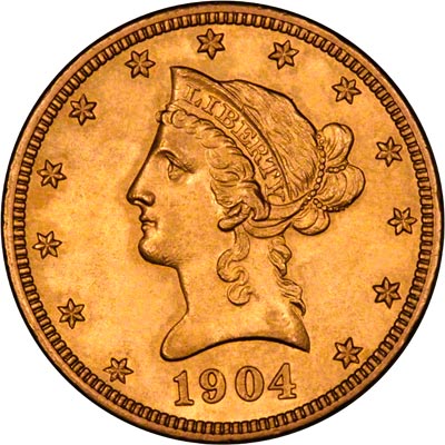 Obverse of 1904 American Gold Eagle