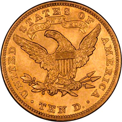 Reverse of 1904 American Gold Eagle