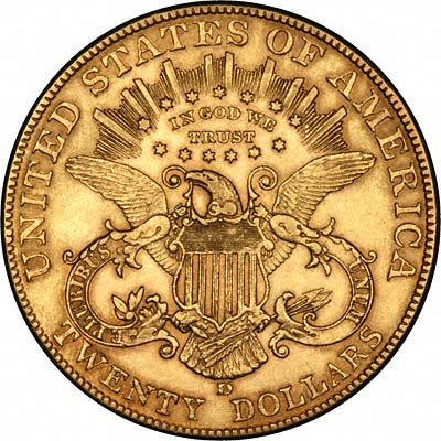 Reverse of 1907 American Gold Double Eagle