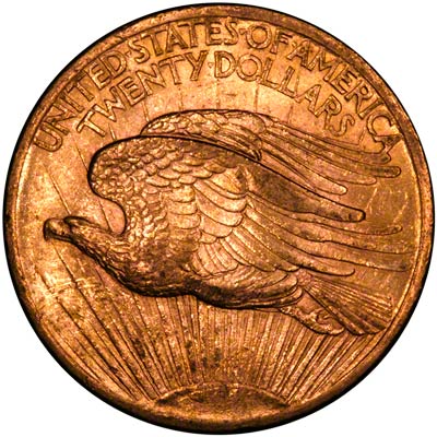 Flying Eagle Reverse Design on an American Gold Double Eagle of 1896