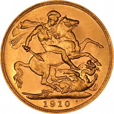 Our 1910 London Mint Gold Sovereign Reverse Photograph