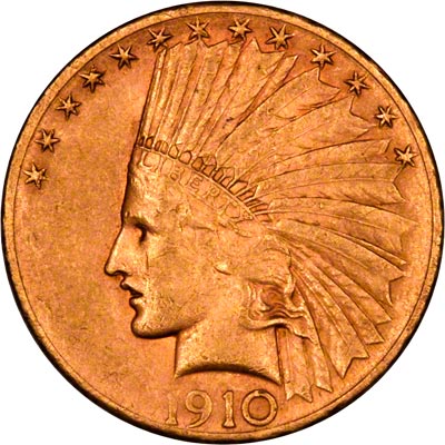 Obverse of 1910 American Gold Eagle