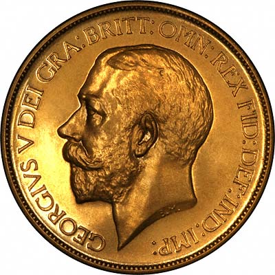 Obverse of 1911 Proof Gold Five Pounds