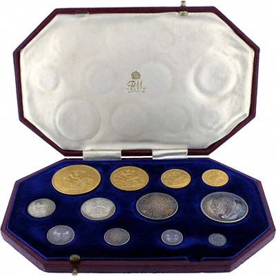 1911 George V Coronation 12 Coin Gold & Silver Proof Coin Set in Original Box