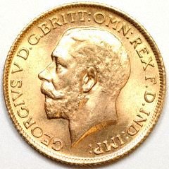 Obverse of 1928 Sovereign