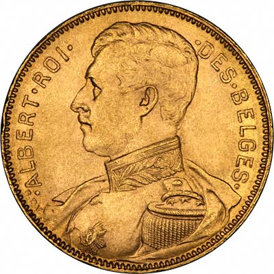 1914 Belgian 20 Francs with French Inscription