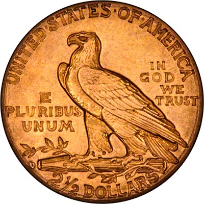 Reverse of 1914 American Gold Quarter Eagle
