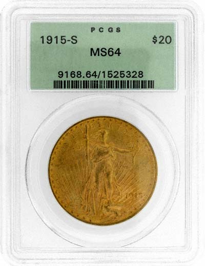 St. Gaudens Standing Liberty Obverse Design on 1915 American Gold Double Eagle