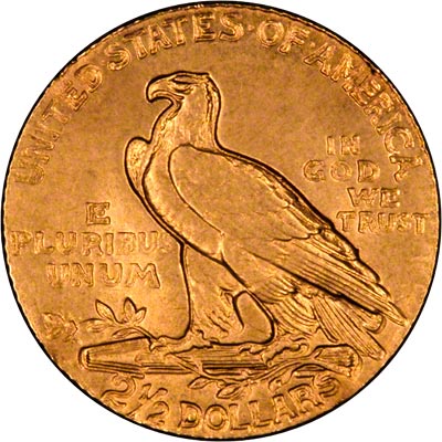 Reverse of 1915 American Gold Quarter Eagle
