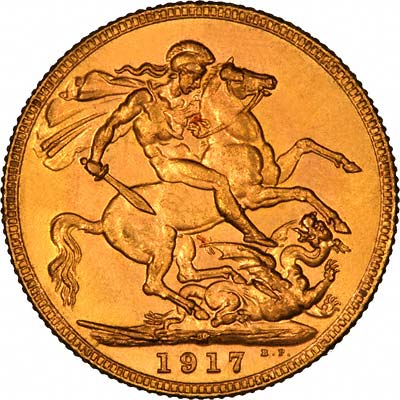 Reverse of 1917 Gold Sovereign
