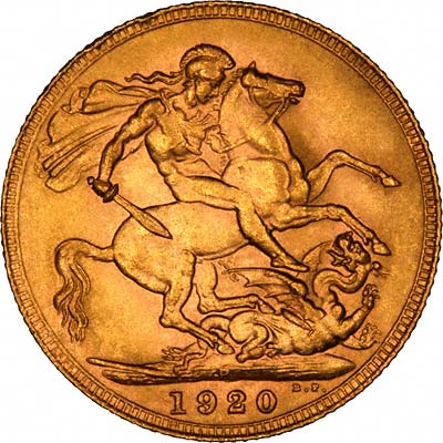 Reverse of 1920 Gold Sovereign