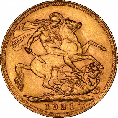 Reverse of 1921 Gold Sovereign