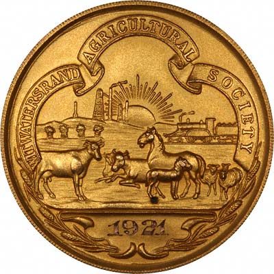 Obverse of 1921 Water & Agricultural Society Medallion